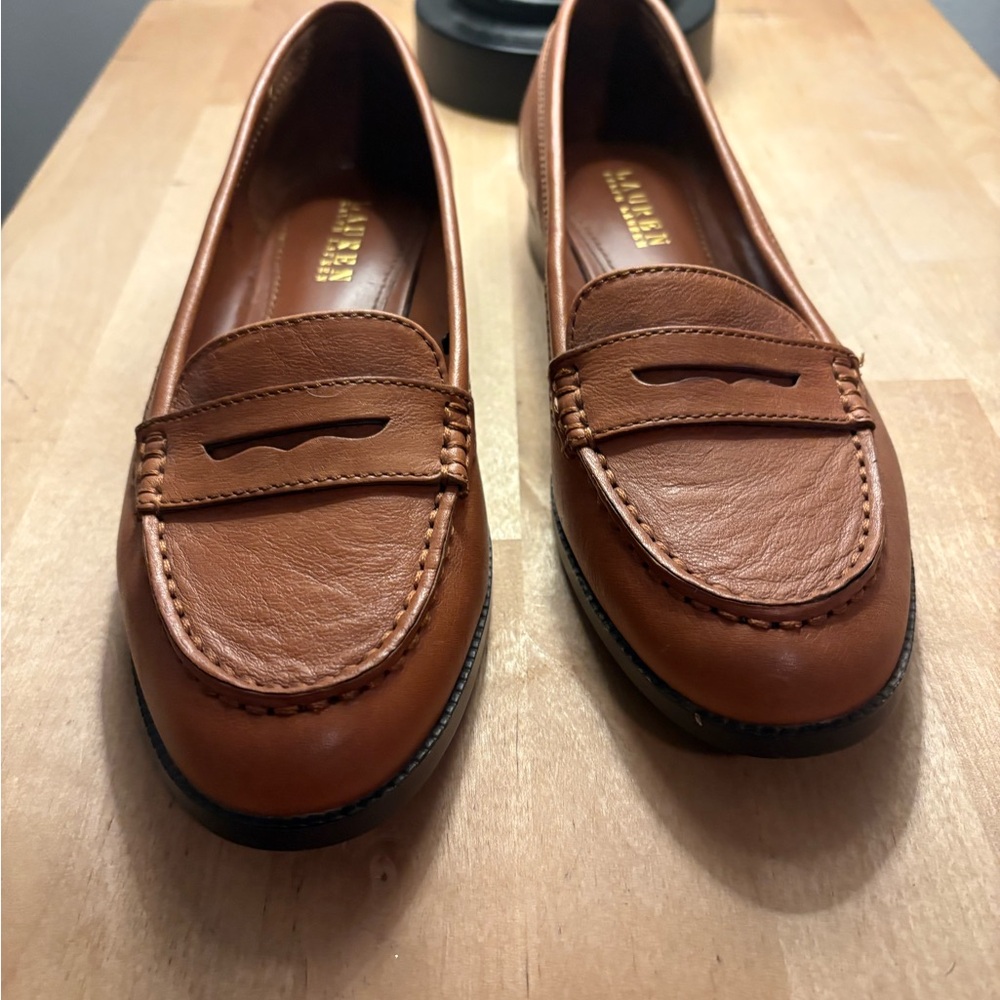 Ralph Lauren Tan Leather Loafers